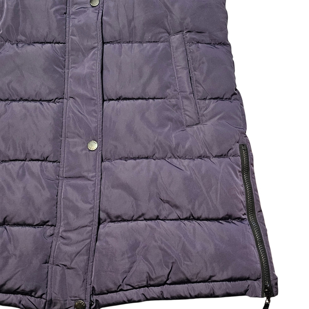 Nuage Quilted Long Puffer Vest With Hood Purple Size XS - Picture 4 of 12
